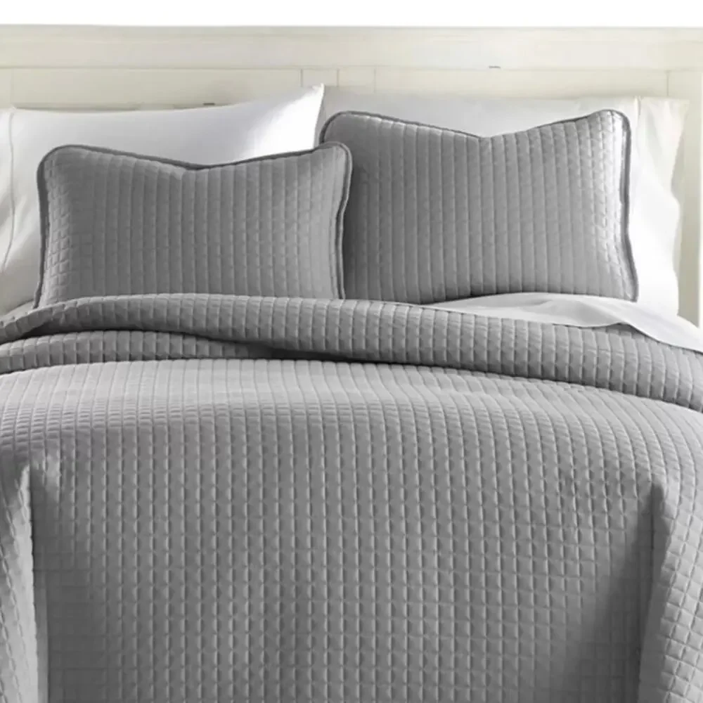 Southshore Fine Linens Oversized Lightweight 2 Pc Quilt Set Gray Twin